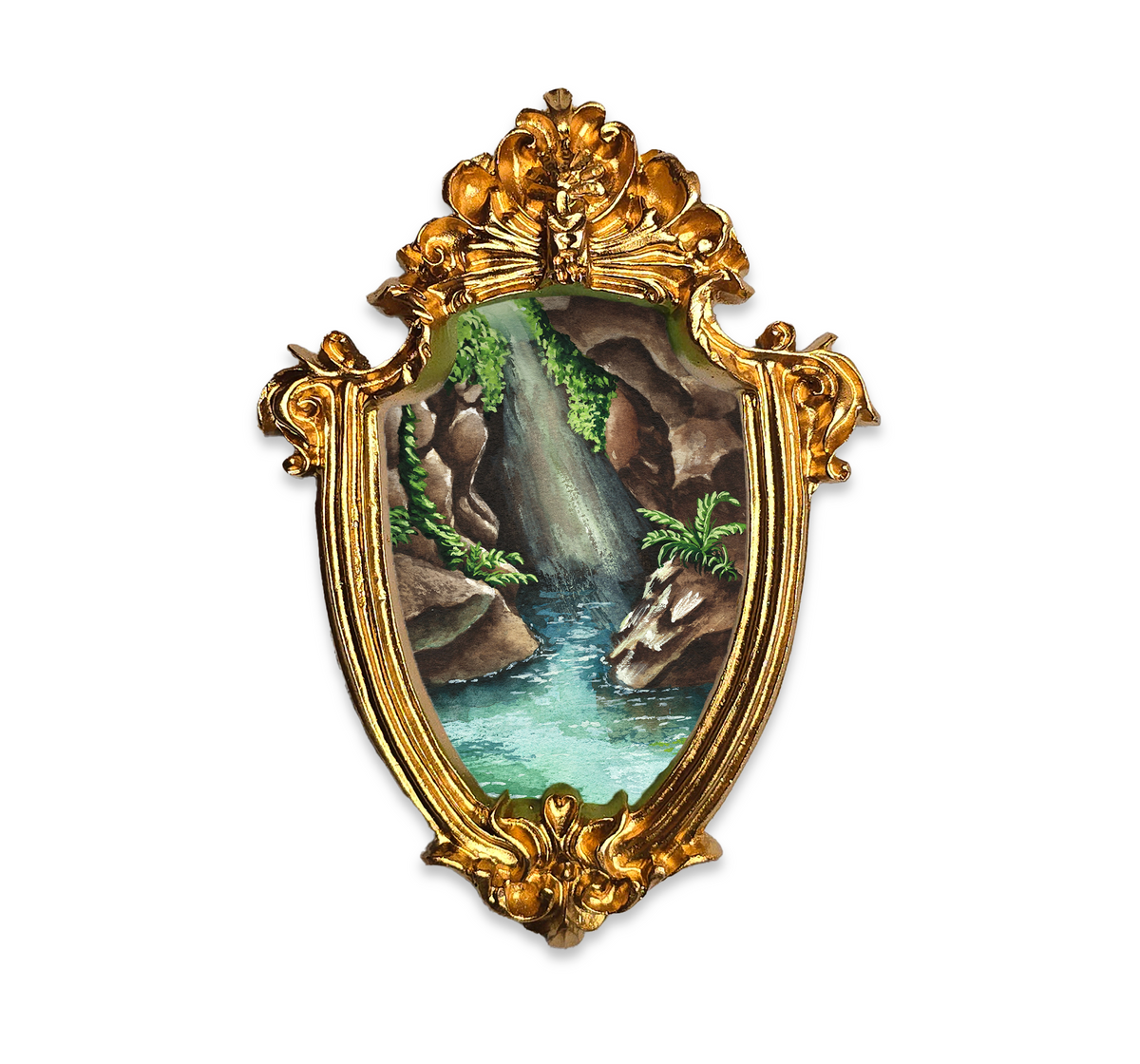 Palm Size Water Cave Art Print (Wall Ready)
