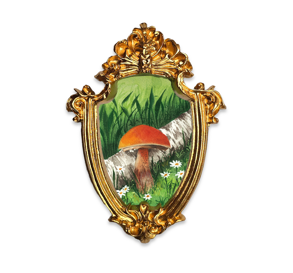 Palm Size Fall Mushroom Art Print (Wall Ready)