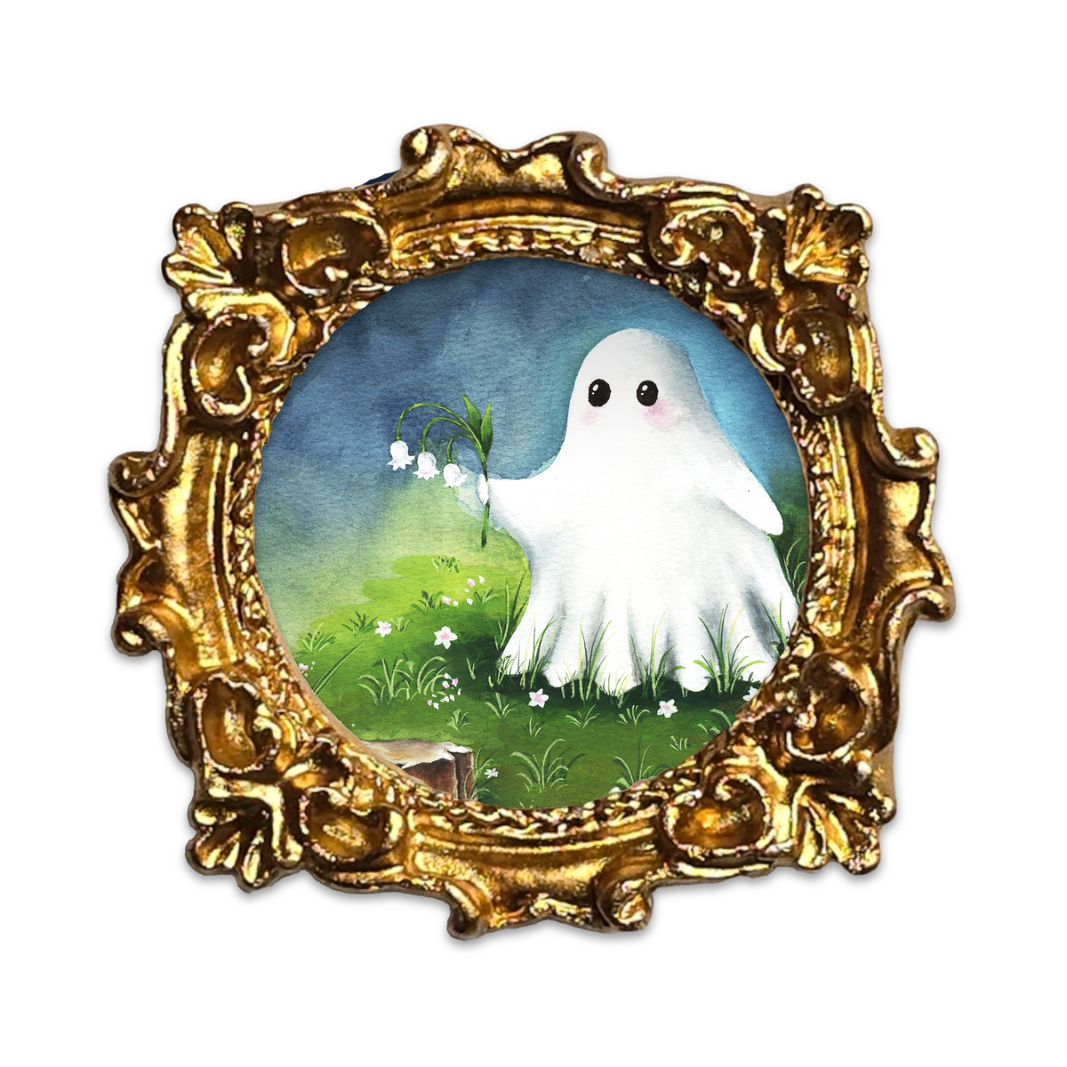Petite Little Ghost Art Print Frame