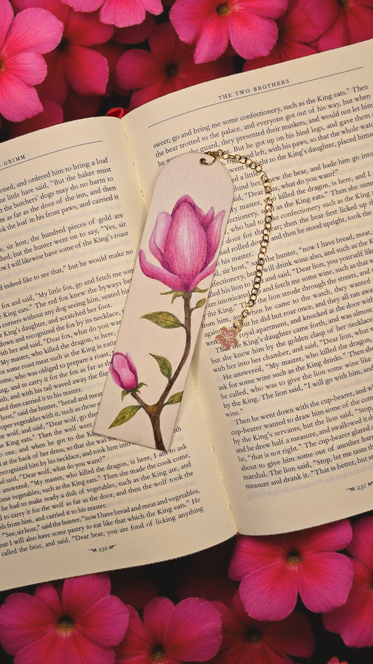 "A Petal Between Chapters" Miniature Art Bookmark