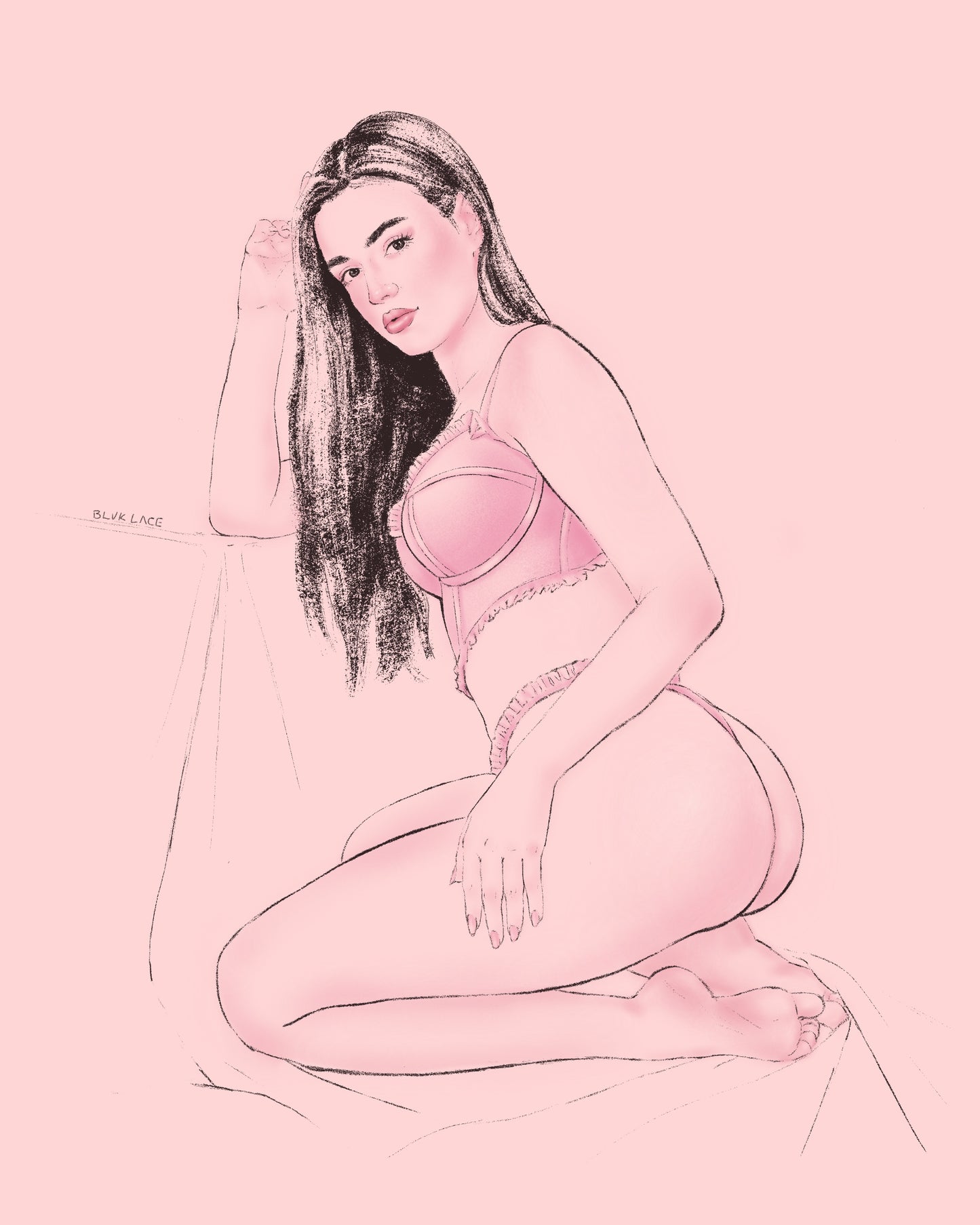 "Pretty in Pink" Pinup Art Print