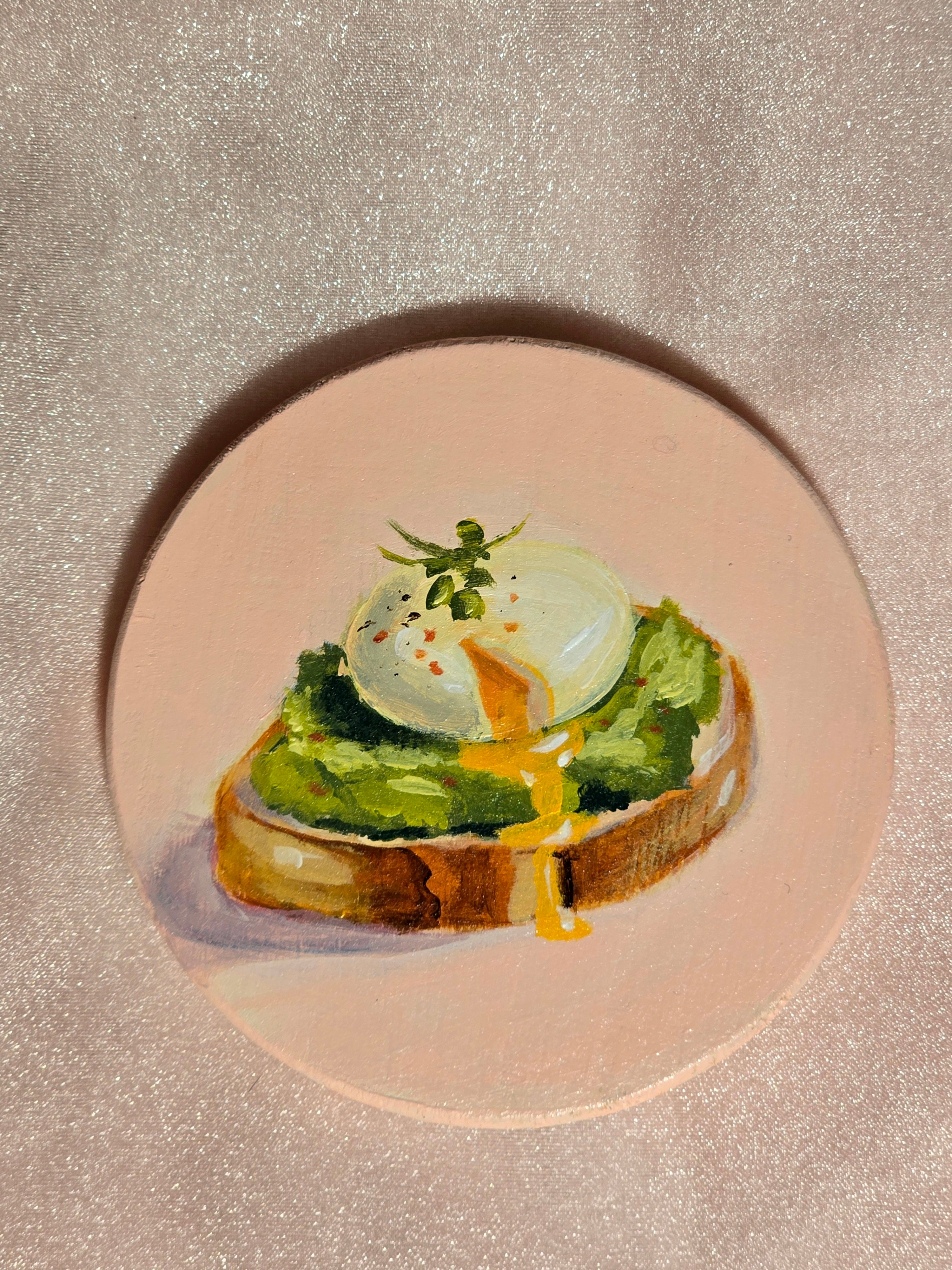 "Brunch for one" Hand-Painted Coasters