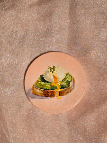 "Brunch for one" Hand-Painted Coasters