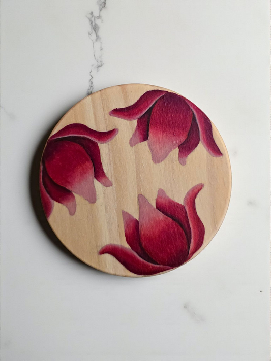 "Flower" Hand-Painted Coasters