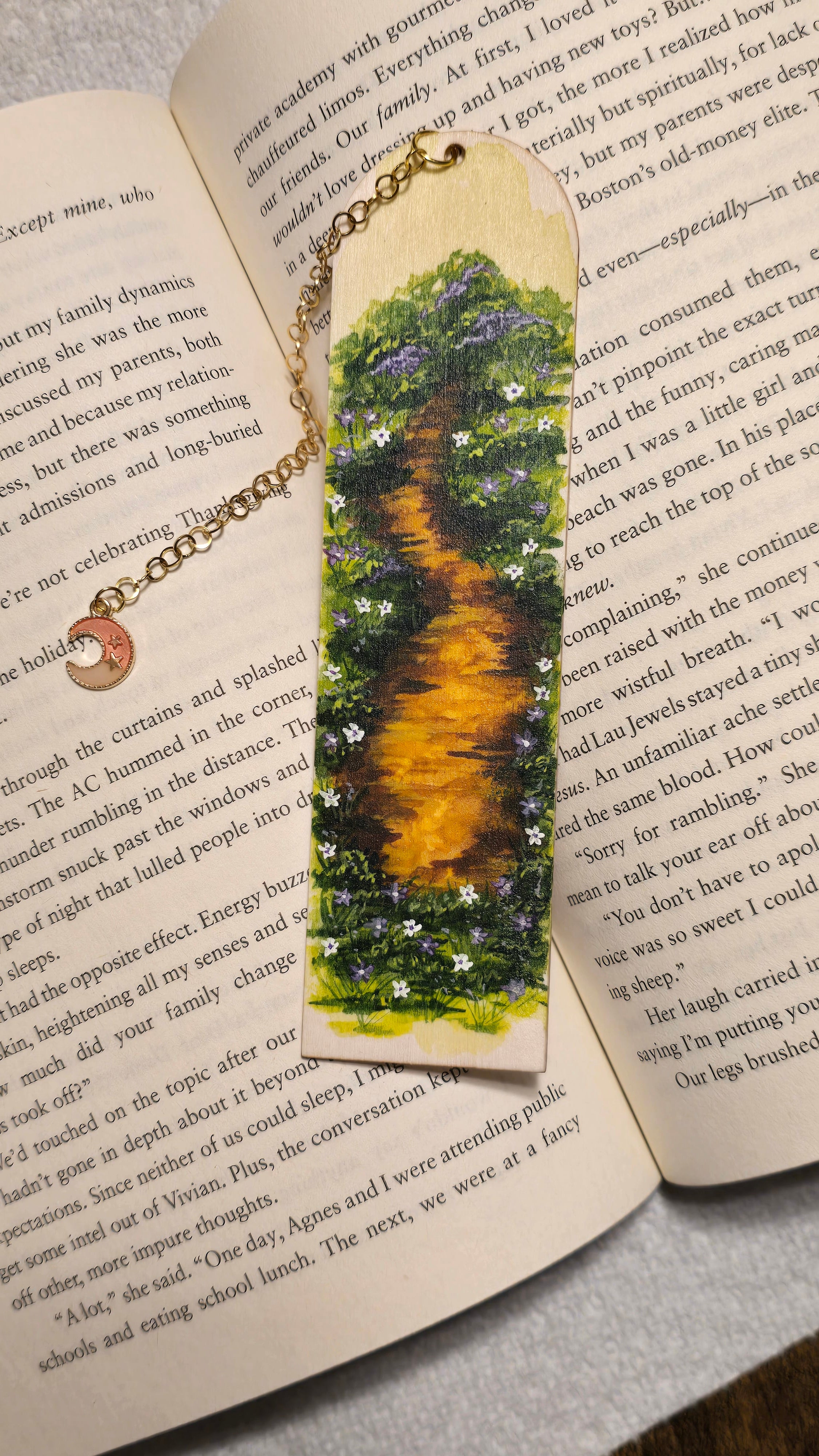"Fairy Trail (Lilac)" Miniature Art Bookmark