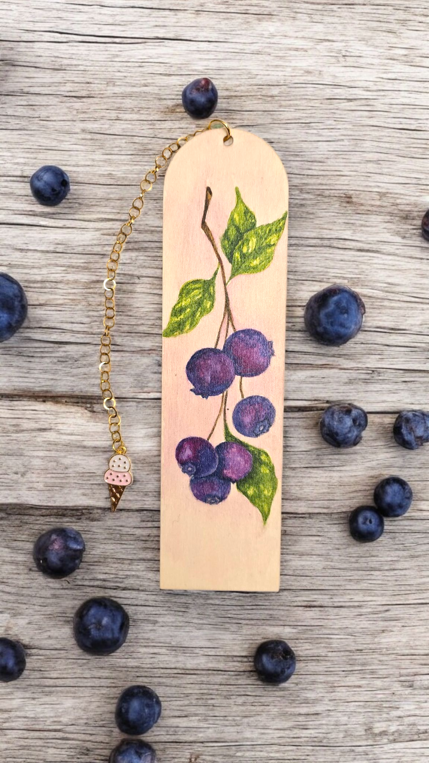 "Midnight Berries" Miniature Art Bookmark