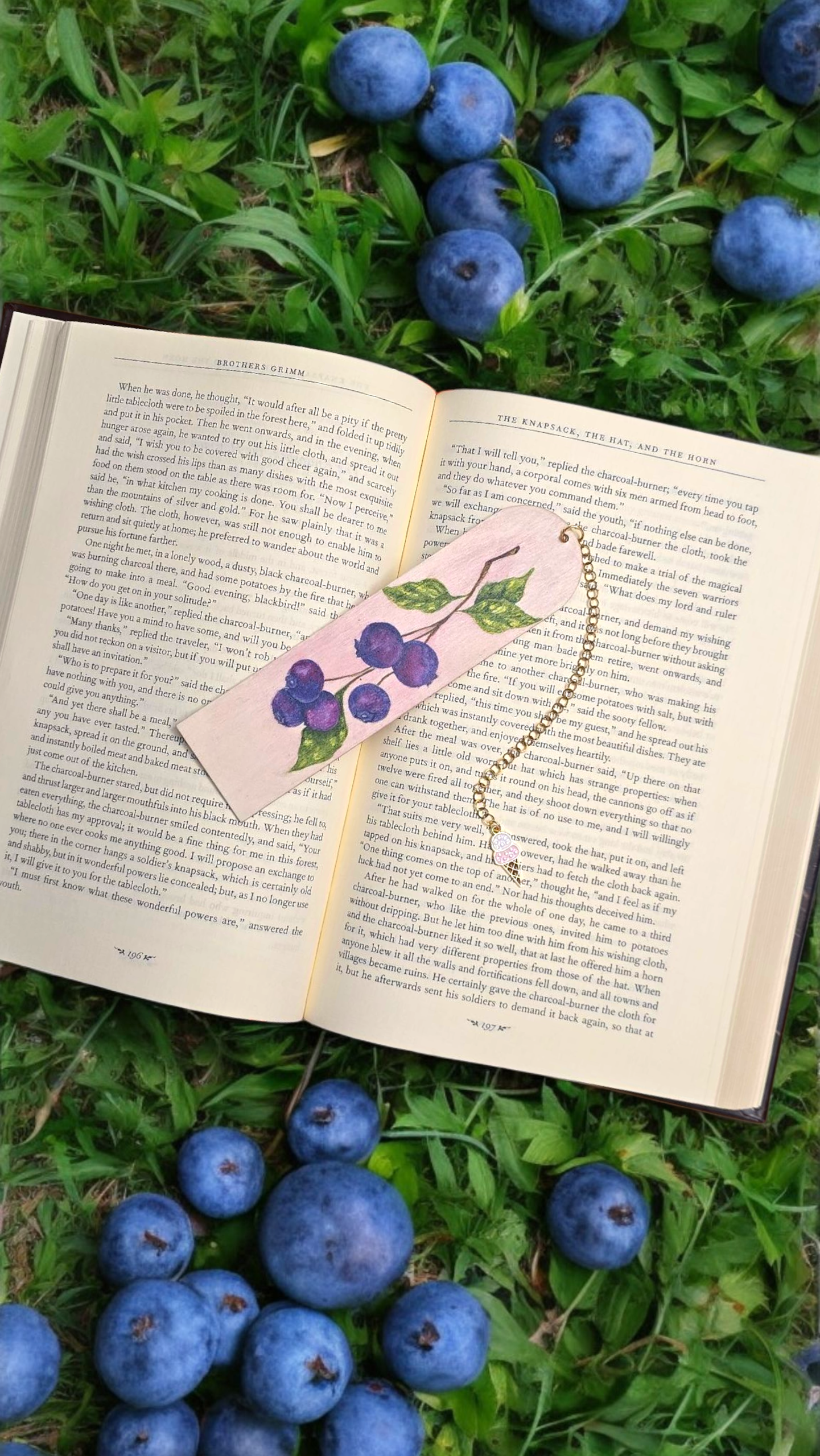 "Midnight Berries" Miniature Art Bookmark