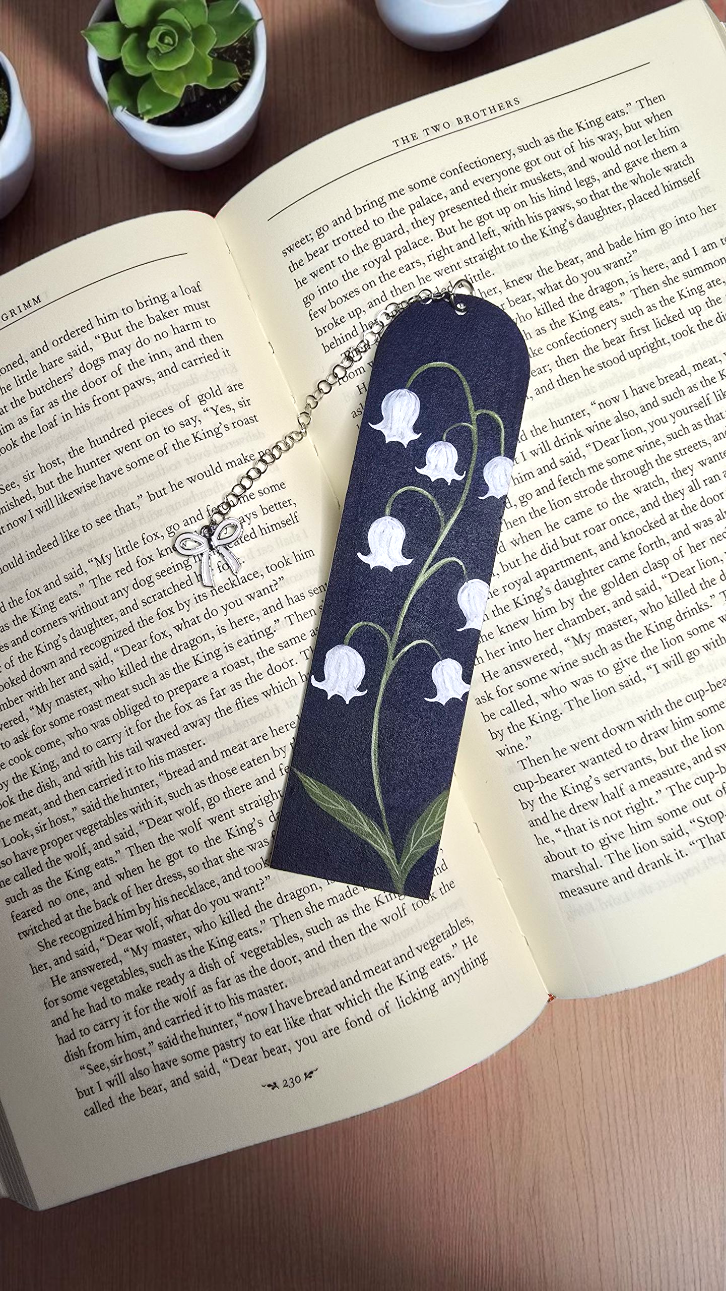 "Moonlight Bell" Miniature Art Bookmark