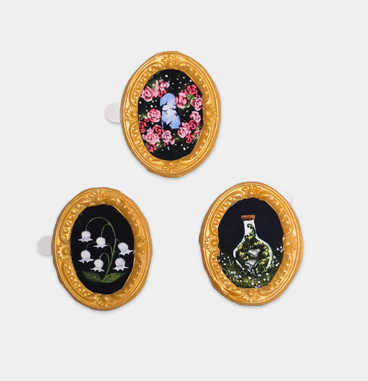 Mini Wax Frame Art – Set of 3 (Oval)