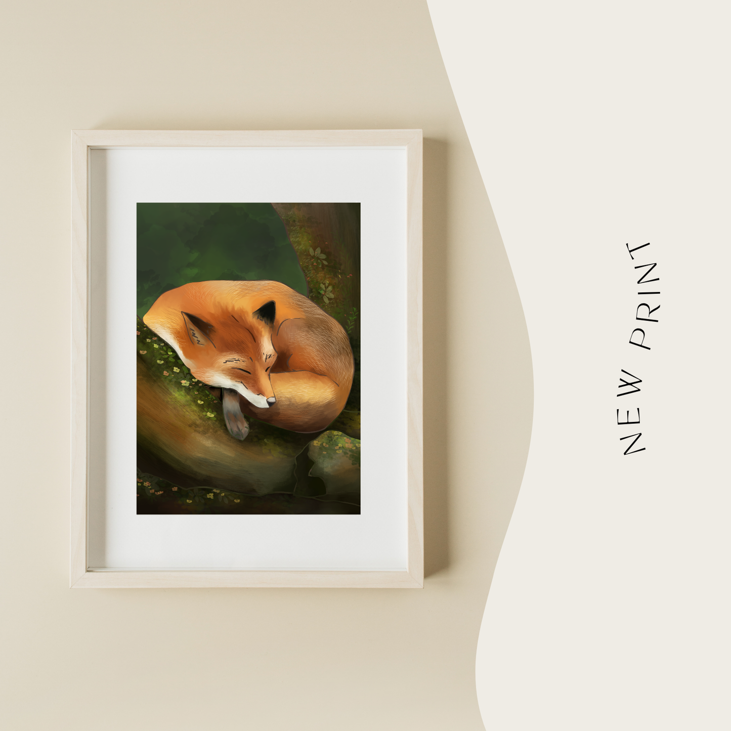 Sleeping Fox Art Print