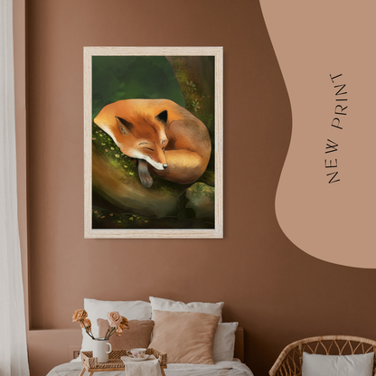 Sleeping Fox Art Print
