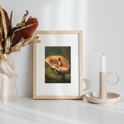 Sleeping Fox Art Print