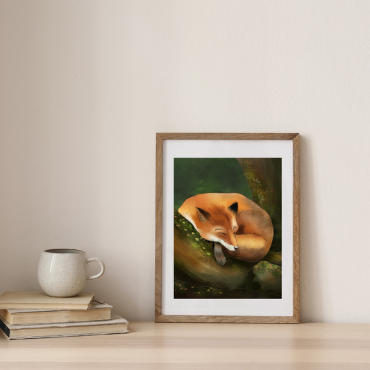 Sleeping Fox Art Print