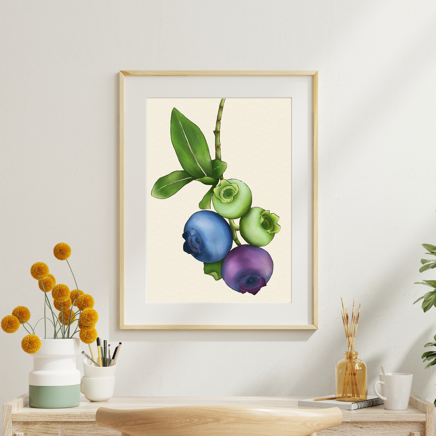 The life of a blueberry Art Print