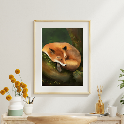 Sleeping Fox Art Print
