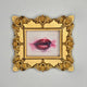 Palm Size Framed CHerry Lips Pastel Drawing