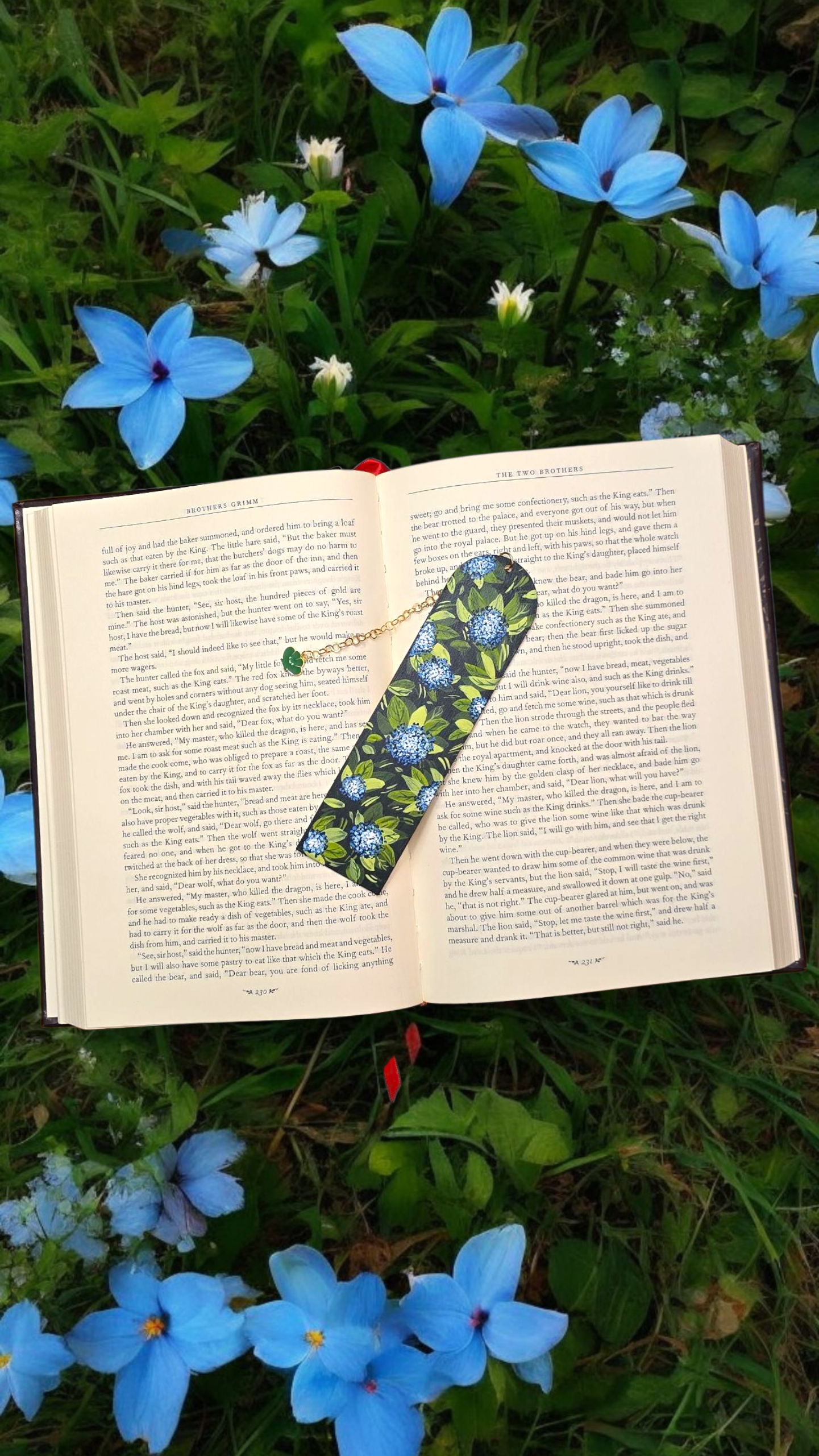 "Where Blue Flowers Dream" Miniature Art Bookmark