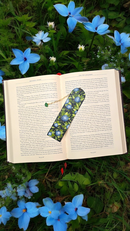 "Where Blue Flowers Dream" Miniature Art Bookmark