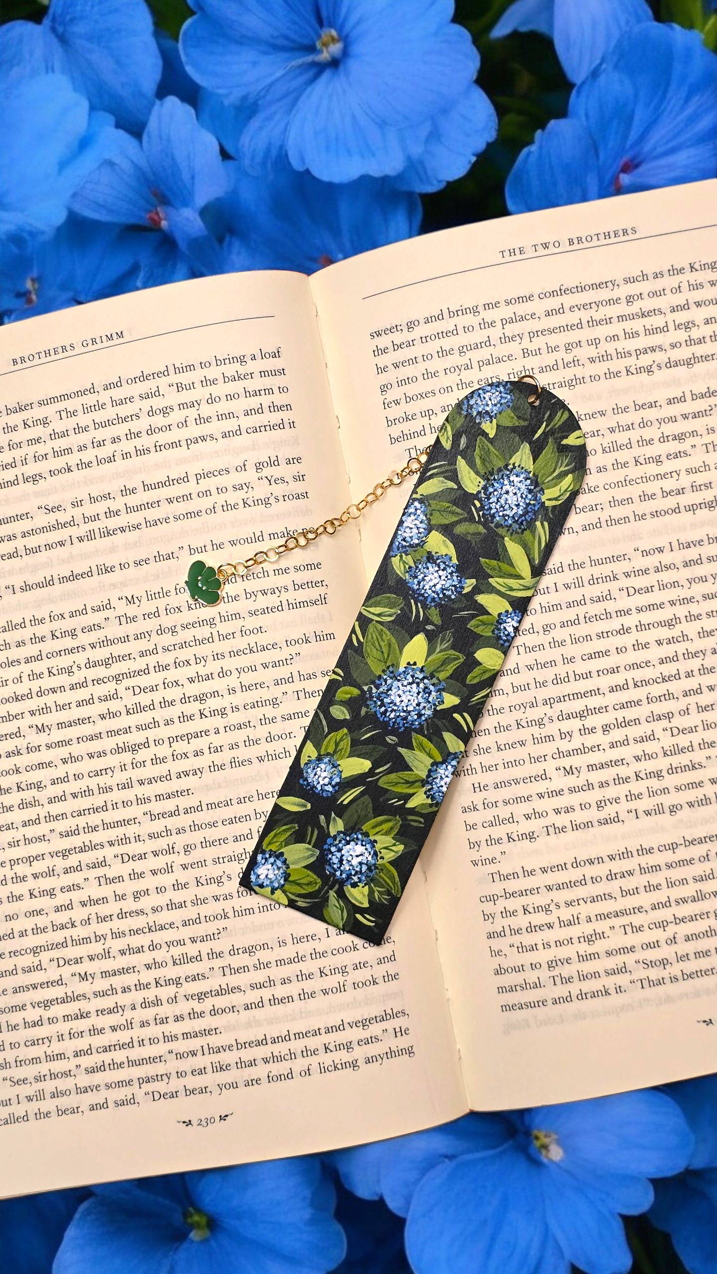 "Where Blue Flowers Dream" Miniature Art Bookmark