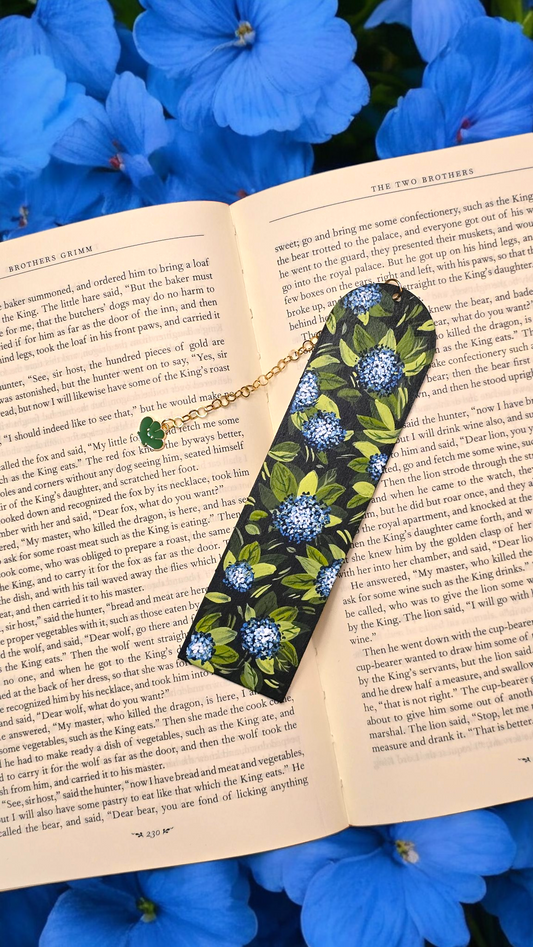 "Where Blue Flowers Dream" Miniature Art Bookmark