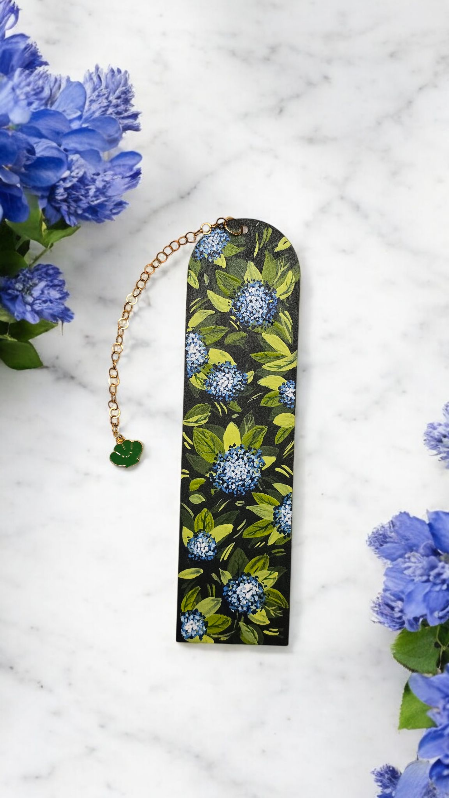 "Where Blue Flowers Dream" Miniature Art Bookmark