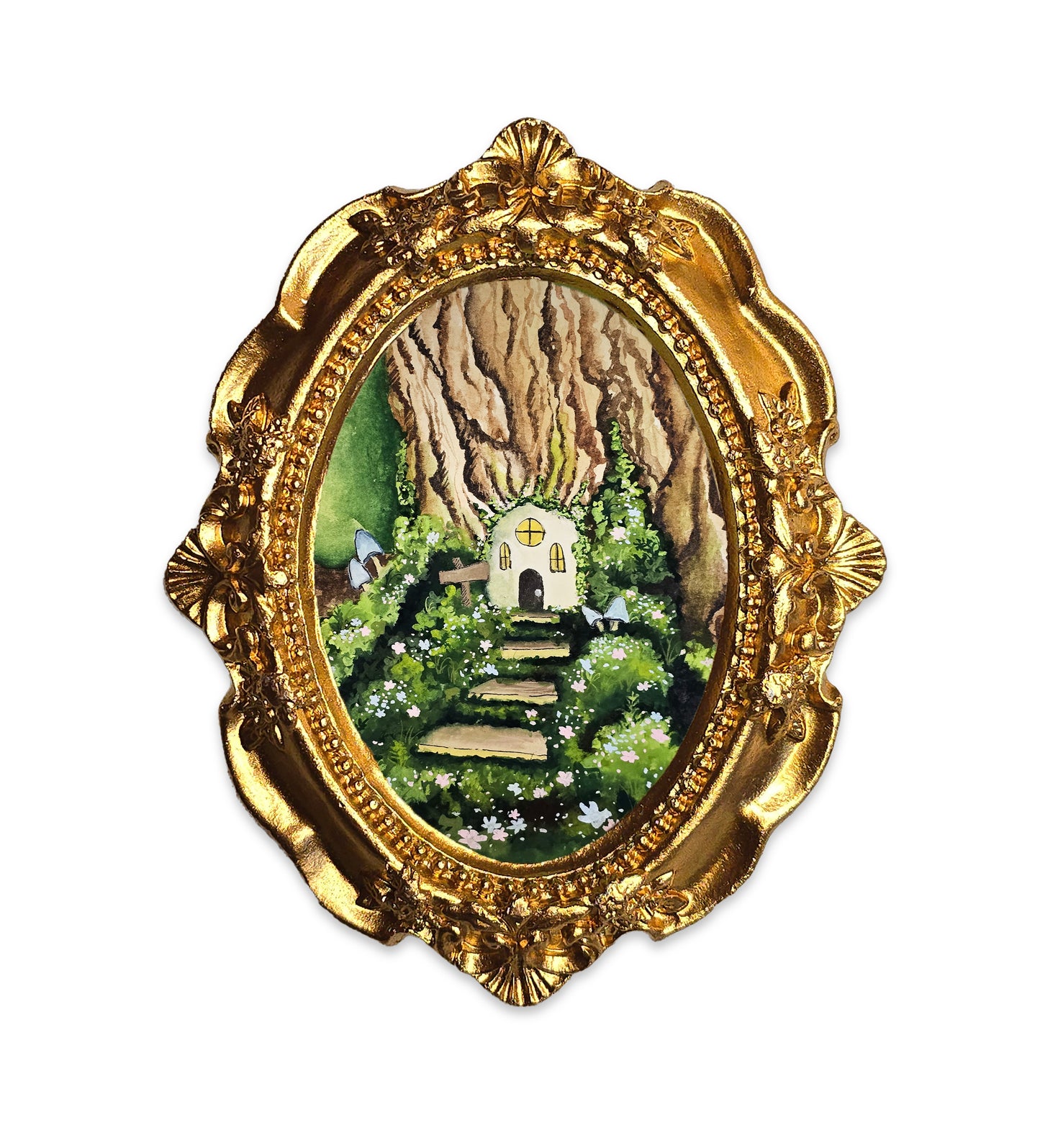 Palm Size Fairy Hidden Home Art Print (Wall Ready)
