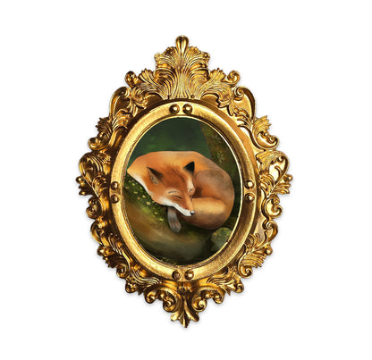 Palm Size Sleeping Fox Art Print (Wall Ready)