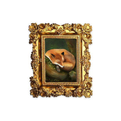 Palm Size Sleeping Fox Art Print (Wall Ready)