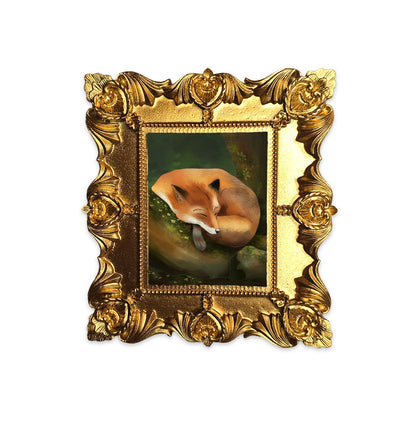 Palm Size Sleeping Fox Art Print (Wall Ready)