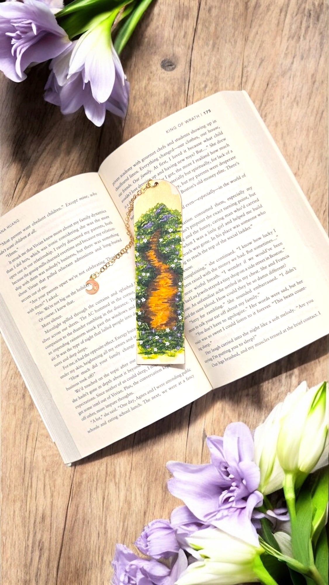"Fairy Trail (Lilac)" Miniature Art Bookmark