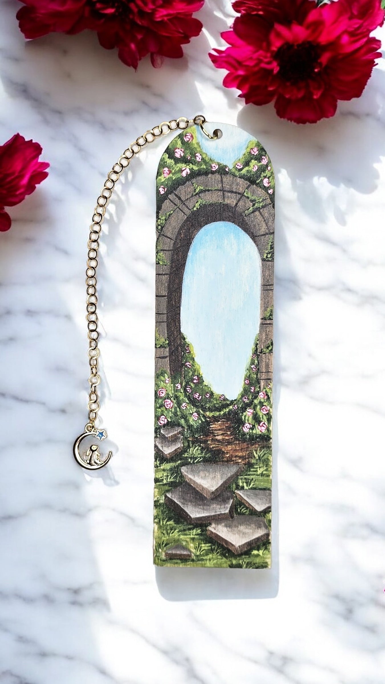 "First Page to a New World" Miniature Art Bookmark
