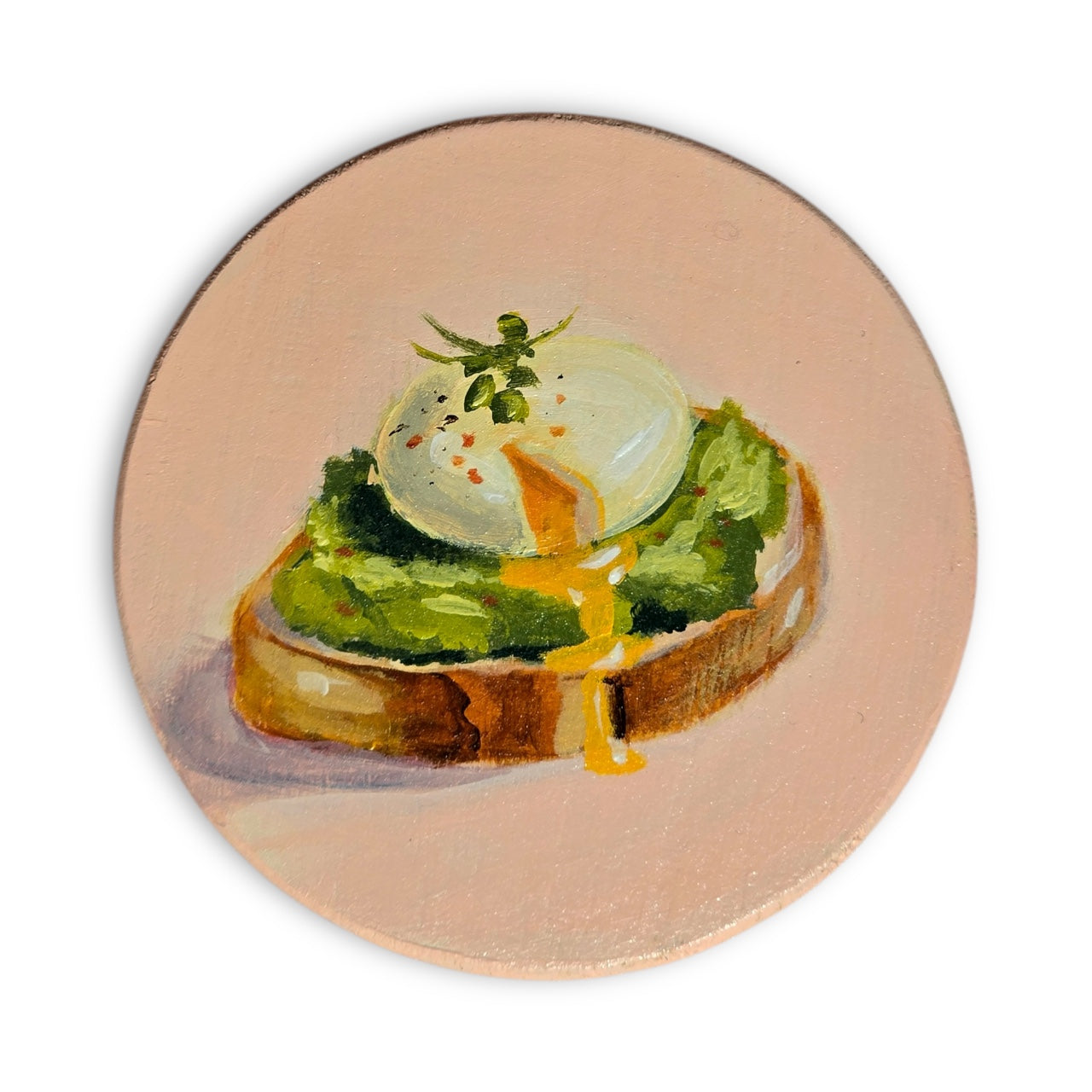 "Brunch for one" Hand-Painted Coasters