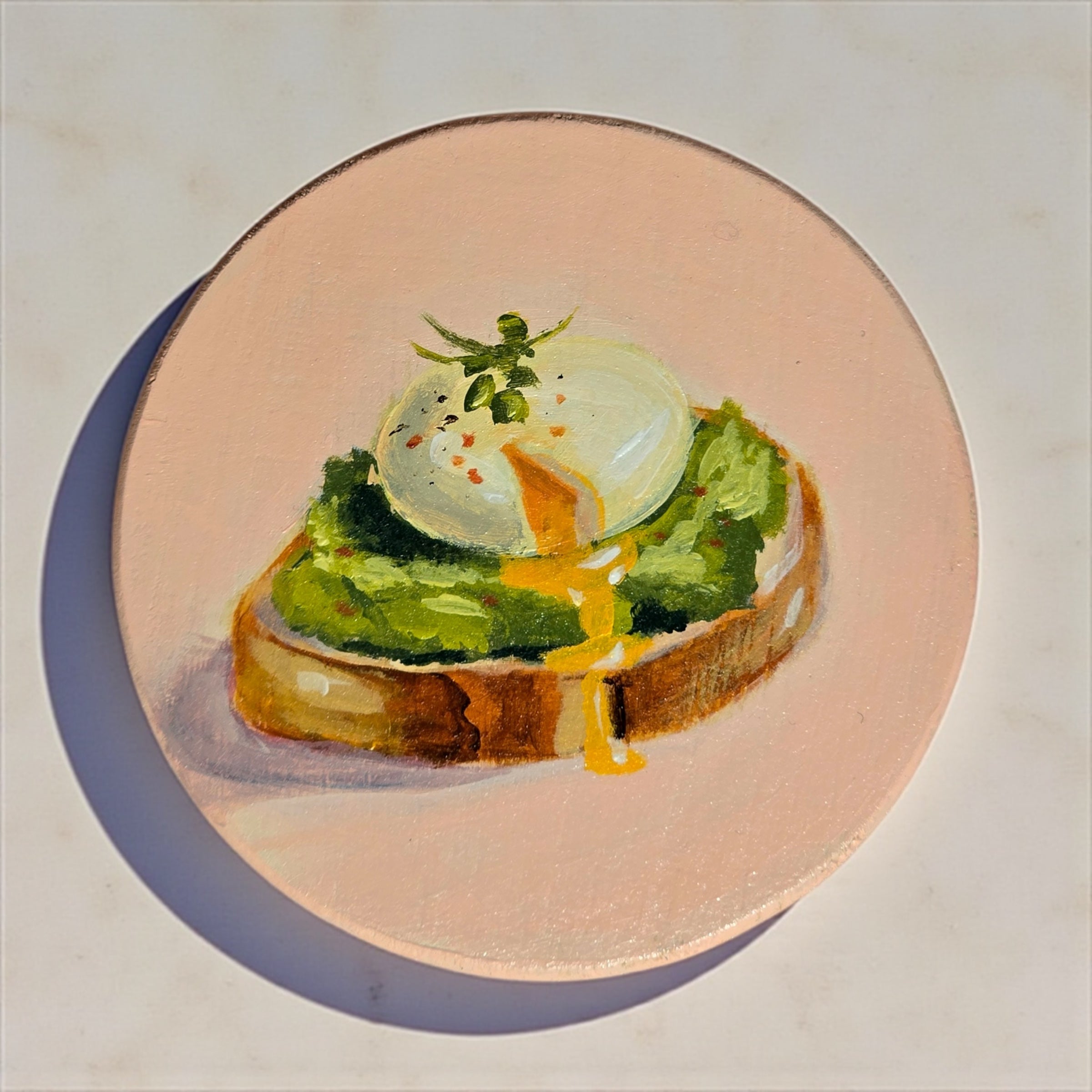 "Brunch for one" Hand-Painted Coasters