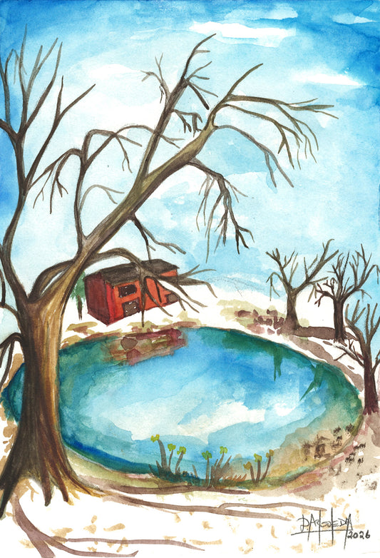 Winter Pond Art Print By Doriz Arboleda