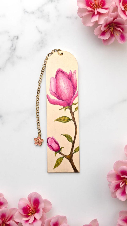 "A Petal Between Chapters" Miniature Art Bookmark