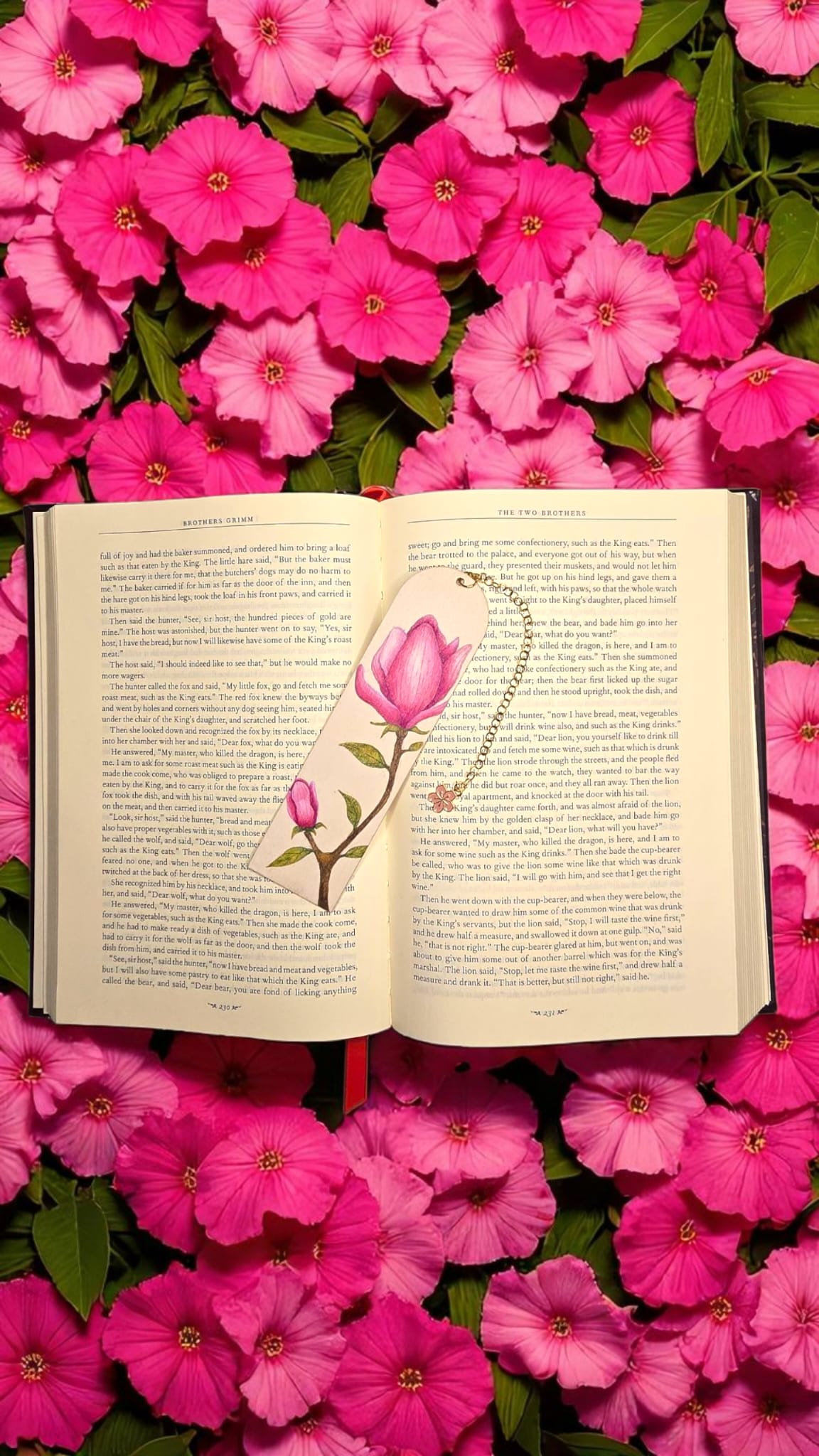 "A Petal Between Chapters" Miniature Art Bookmark