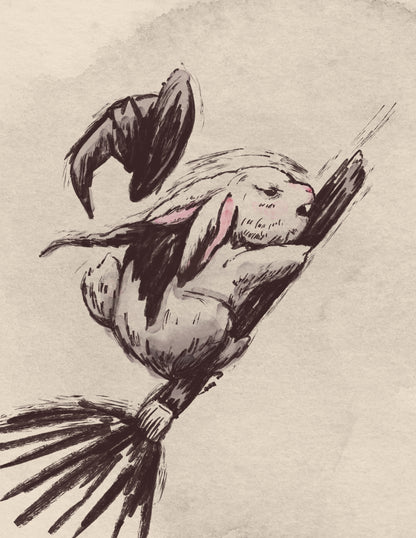 Witch Bunny Art Print