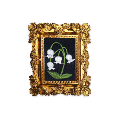 Palm Size Framed Lily of the Valley (Wall Ready)