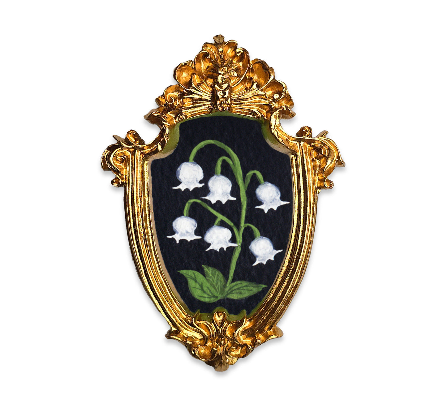 Palm Size Framed Lily of the Valley (Wall Ready)